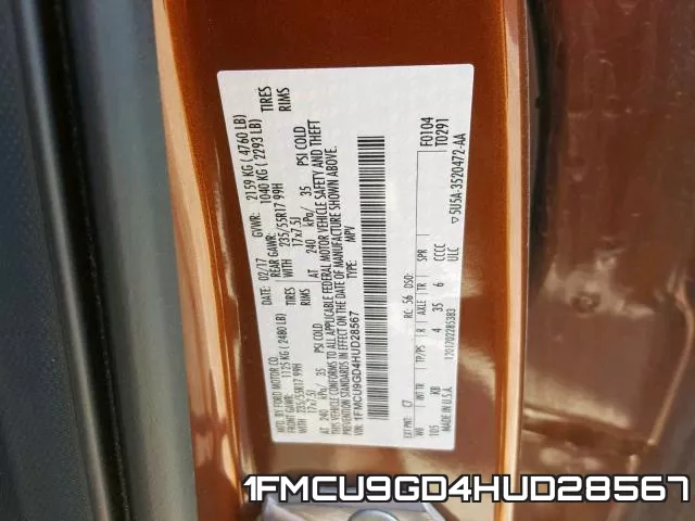 1FMCU9GD4HUD28567 фото 2