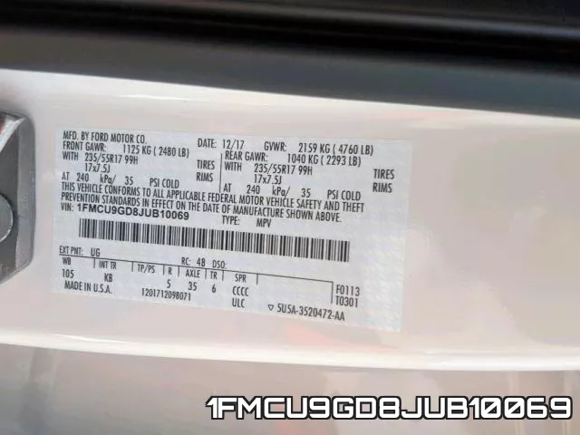 1FMCU9GD8JUB10069 фото 2