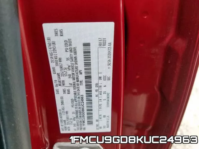 1FMCU9GD8KUC24963 фото 2