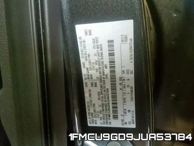 1FMCU9GD9JUA53784 фото 2
