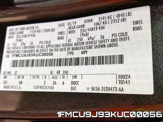 1FMCU9J93KUC00056 фото 2