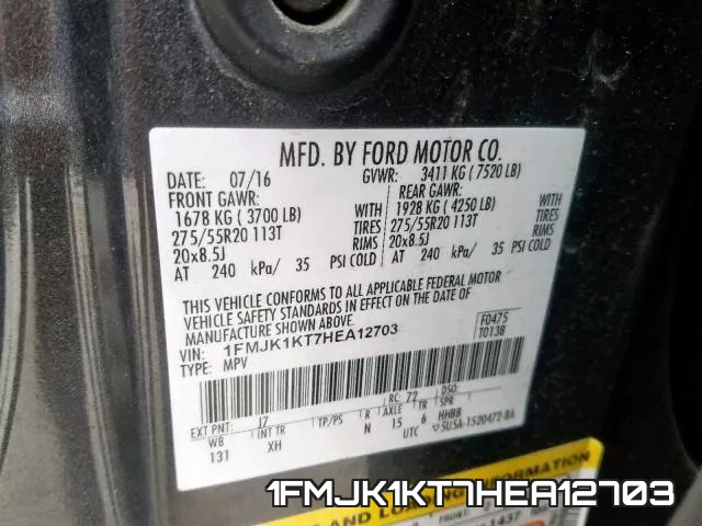 1FMJK1KT7HEA12703 фото 2