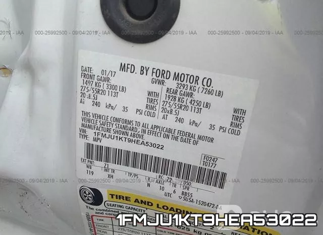 1FMJU1KT9HEA53022 фото 10
