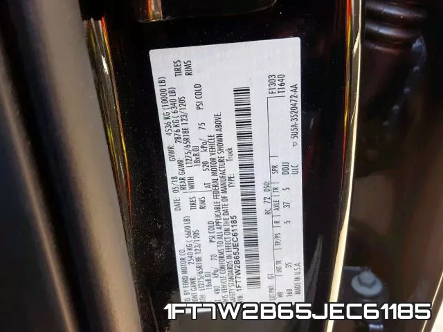 1FT7W2B65JEC61185 фото 2