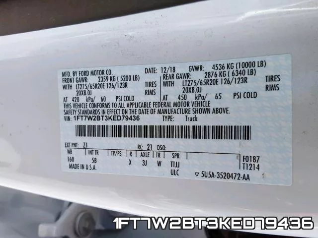 1FT7W2BT3KED79436 фото 2