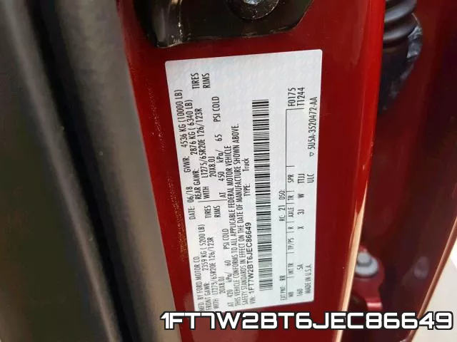 1FT7W2BT6JEC86649 фото 2