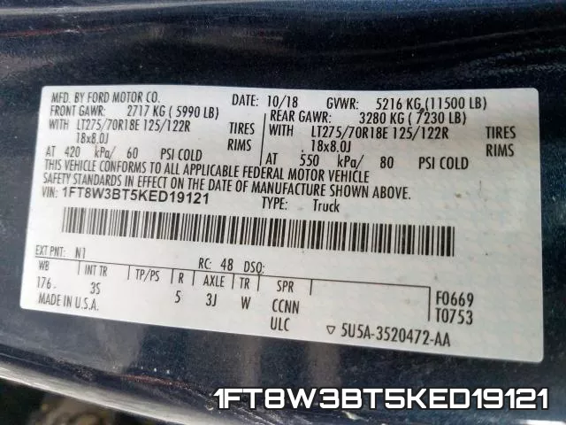1FT8W3BT5KED19121 фото 2