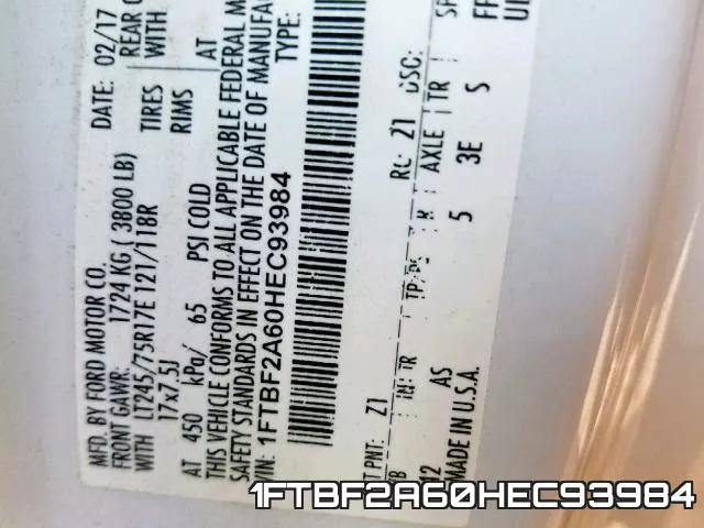 1FTBF2A60HEC93984 фото 2