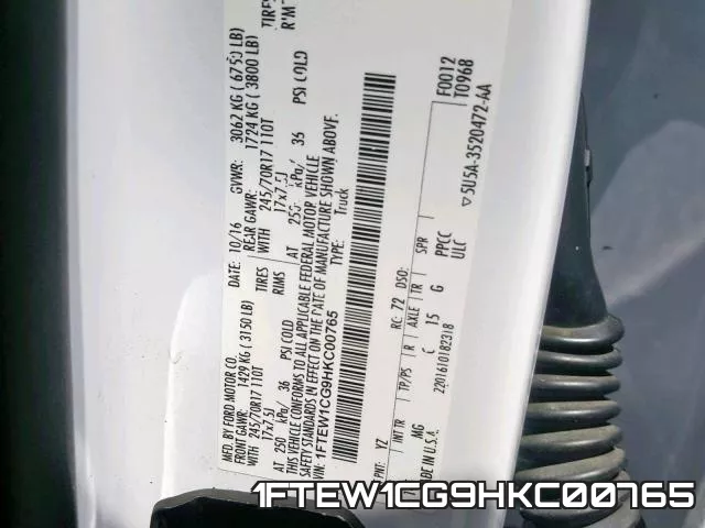1FTEW1CG9HKC00765 фото 2