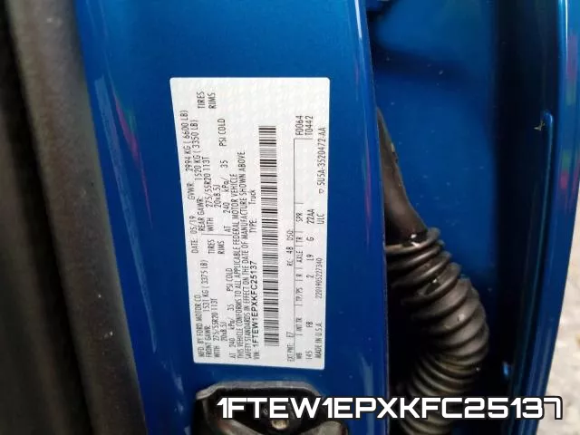 1FTEW1EPXKFC25137 фото 2