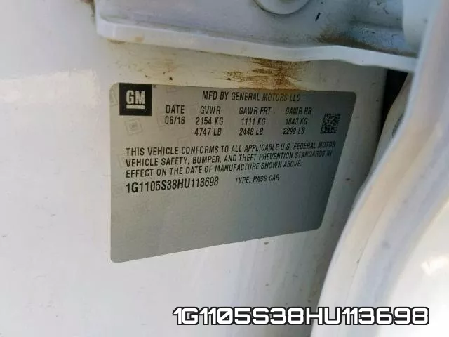 1G1105S38HU113698 фото 2