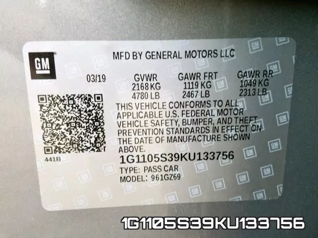 1G1105S39KU133756 фото 2