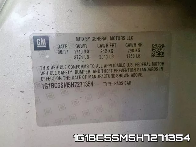 1G1BC5SM5H7271354 фото 2