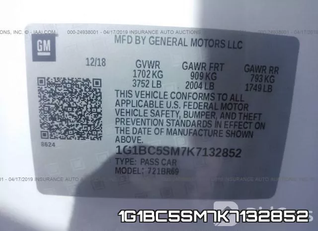 1G1BC5SM7K7132852 фото 10