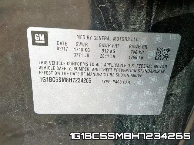 1G1BC5SM8H7234265 фото 2
