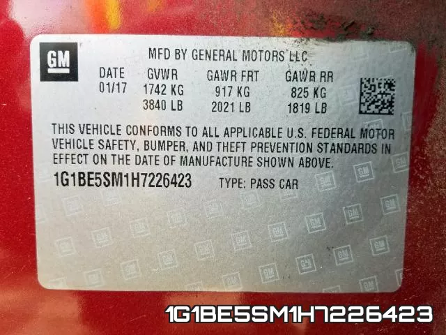 1G1BE5SM1H7226423 фото 2