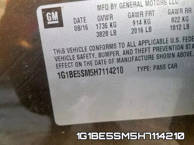 1G1BE5SM5H7114210 фото 2