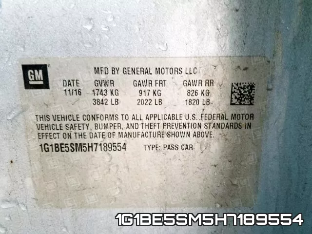1G1BE5SM5H7189554 фото 2