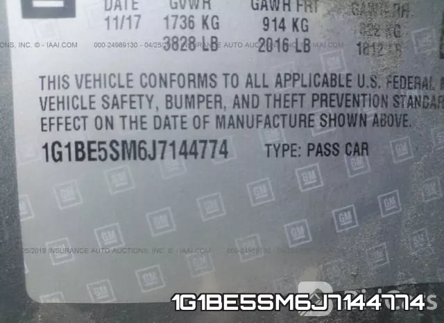 1G1BE5SM6J7144774 фото 10