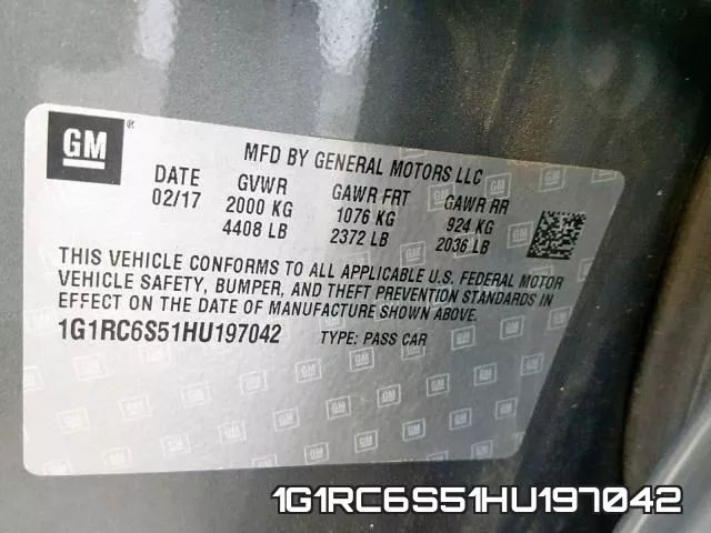 1G1RC6S51HU197042 фото 2