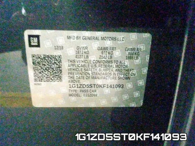 1G1ZD5ST0KF141093 фото 2