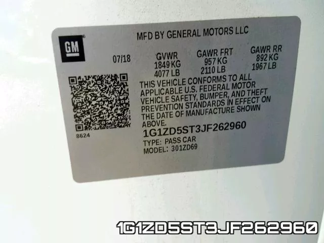 1G1ZD5ST3JF262960 фото 2