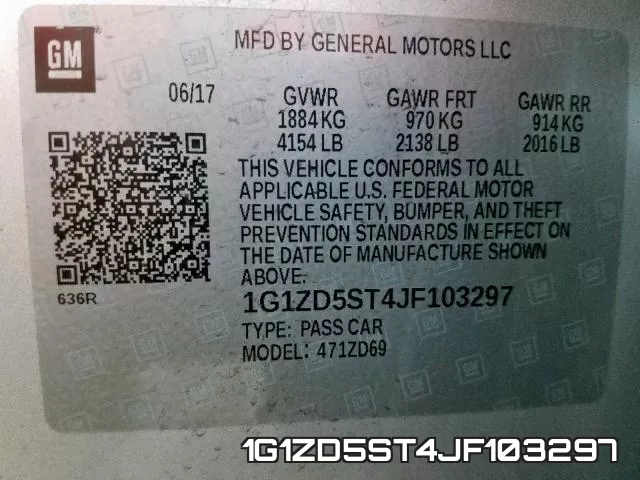 1G1ZD5ST4JF103297 фото 2