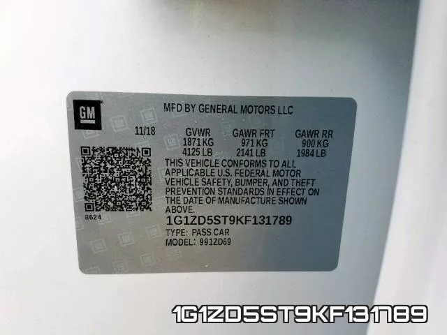 1G1ZD5ST9KF131789 фото 2