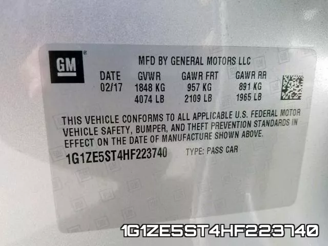 1G1ZE5ST4HF223740 фото 2