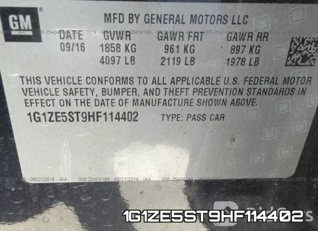 1G1ZE5ST9HF114402 фото 10