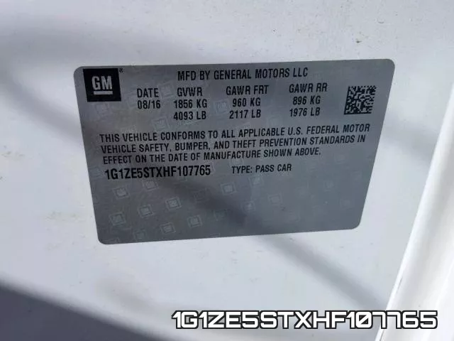 1G1ZE5STXHF107765 фото 2