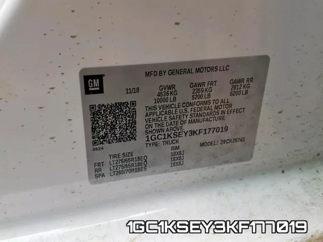1GC1KSEY3KF177019 фото 2