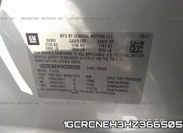 1GCRCNEH3HZ366505 фото 10