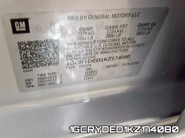 1GCRYDED1KZ174080 фото 2
