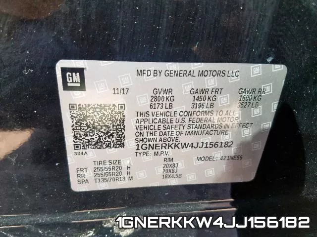 1GNERKKW4JJ156182 фото 2
