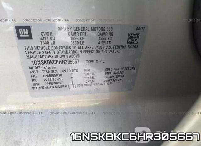 1GNSKBKC6HR305667 фото 9