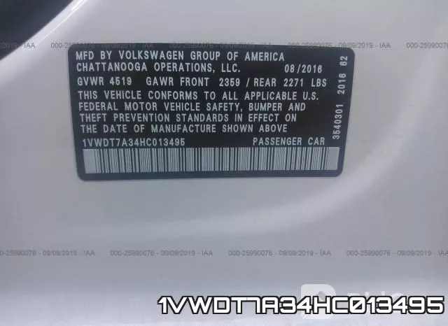1VWDT7A34HC013495 фото 10