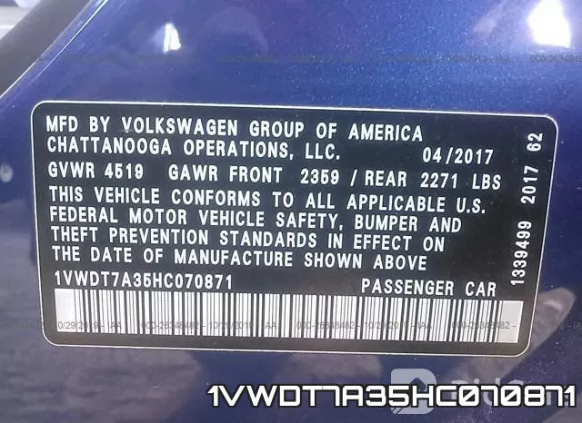 1VWDT7A35HC070871 фото 10
