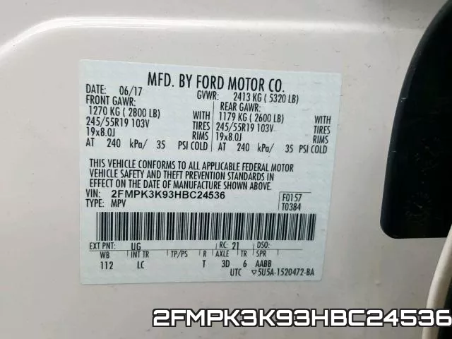 2FMPK3K93HBC24536 фото 2