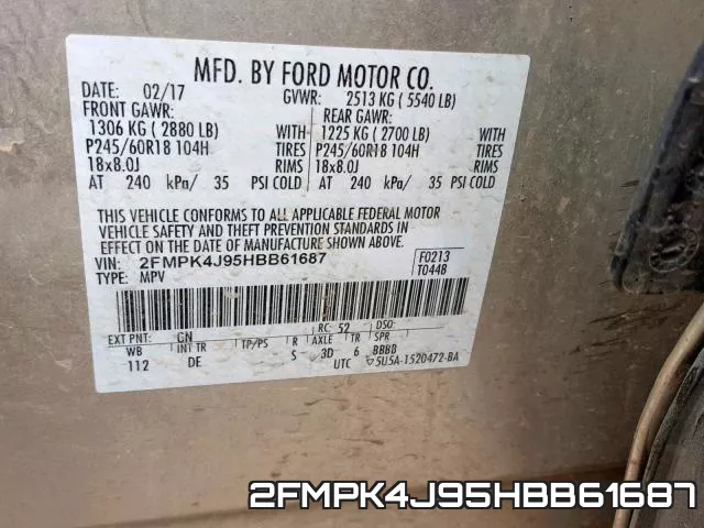 2FMPK4J95HBB61687 фото 2