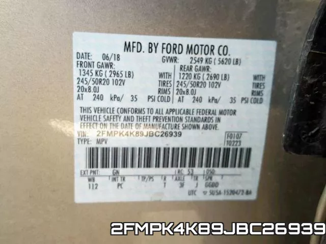 2FMPK4K89JBC26939 фото 2