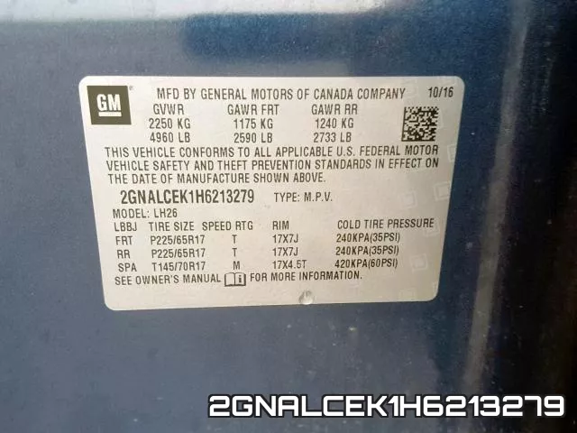 2GNALCEK1H6213279 фото 2