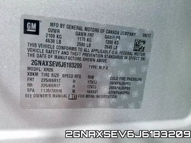 2GNAXSEV6J6183209 фото 2