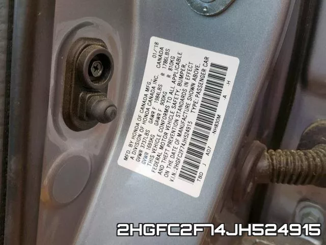 2HGFC2F74JH524915 фото 2