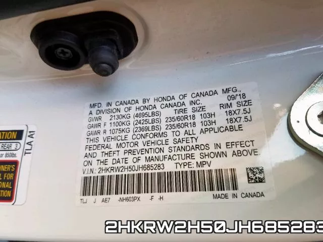 2HKRW2H50JH685283 фото 2