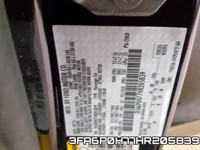 3FA6P0H77HR205839 фото 2
