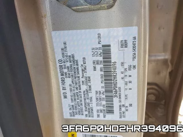 3FA6P0HD2HR394096 фото 2