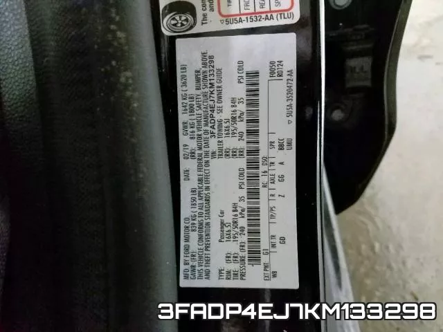 3FADP4EJ7KM133298 фото 2