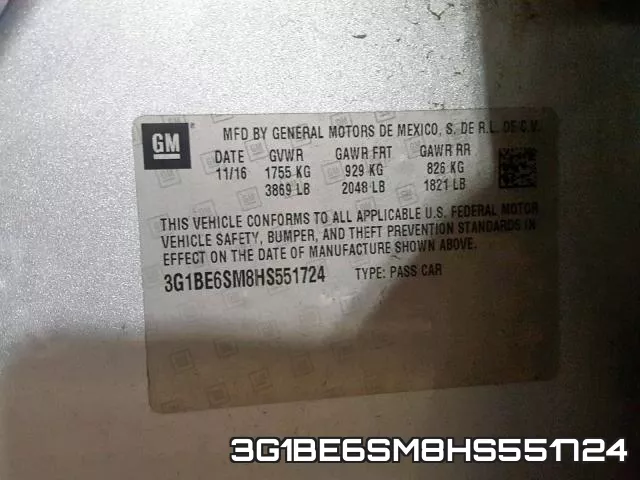 3G1BE6SM8HS551724 фото 2
