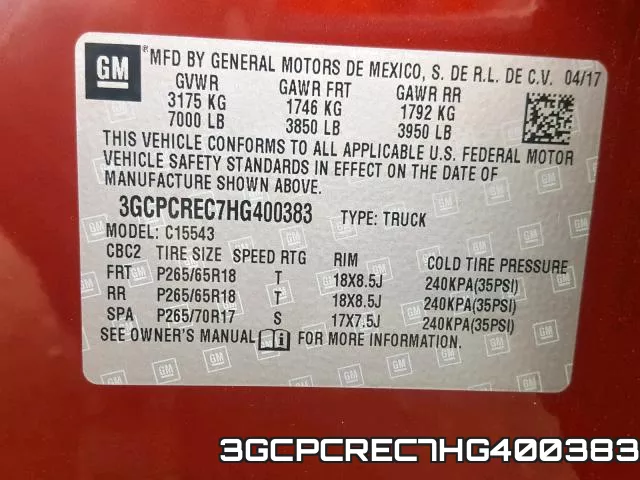 3GCPCREC7HG400383 фото 2